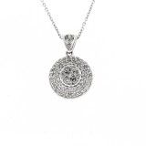 0.86 Cts. 14K White Gold Puffed Ladies Diamond Pendant